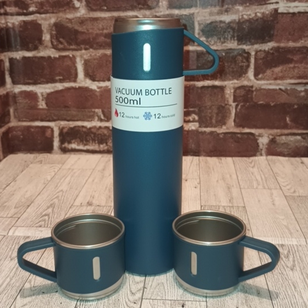 Stainless Steel Vacuum Thermos & Cups Set